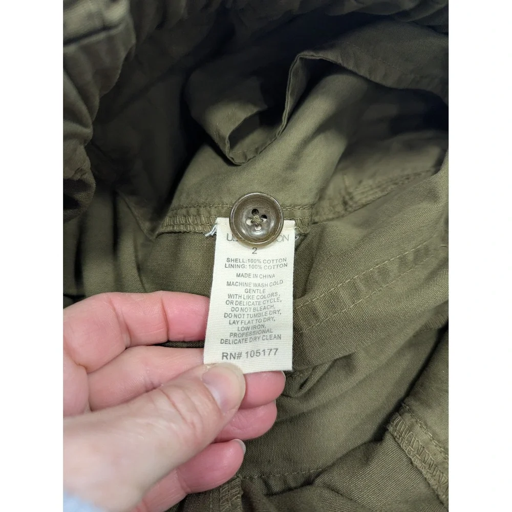 Ulla Johnson Olive Green Alden‎ Cargo Pants Elastic Waist Drawstring Cropped